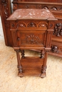 Renaissance style Bed and nightstand in Walnut, France 19th century