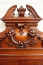 Renaissance style Bed and nightstand in Walnut, France 19th century