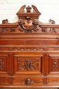 Renaissance style Bed and nightstand in Walnut, France 19th century