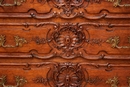 Regency style Cabinet in Oak and marble, France 19th century