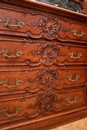 Regency style Cabinet in Oak and marble, France 19th century