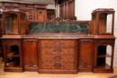 Regency style Cabinet in Oak and marble, France 19th century