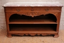 Regency style Cabinet in oak and marble, France 19th century