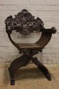 Renaissance style Arm chair in Walnut, France 19th century