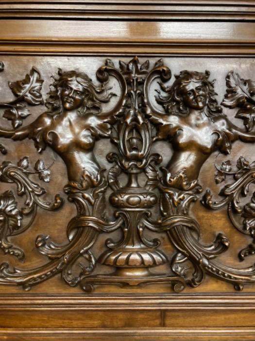 Exceptional renaissance cabinet and server in walnut