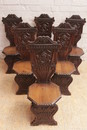 Renaissance style Chairs and table in Oak, France 19th century