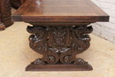 Renaissance style Chairs and table in Oak, France 19th century