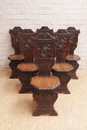 Renaissance style Chairs and table in Oak, France 19th century