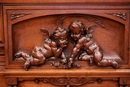 Renaissance style Armoire and bed in Walnut, France 19th century