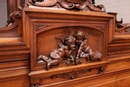 Renaissance style Armoire and bed in Walnut, France 19th century