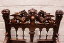 Renaissance style Arm chair in Walnut, France 19th century