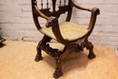 Renaissance style Arm chair in Walnut, France 19th century