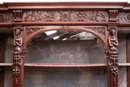 Renaissance style Display cabinet in Walnut, France 19th century