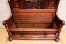 Renaissance style Hall bench in Oak, France 19th century