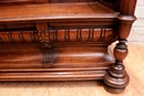 Renaissance style Hall bench in Oak, France 19th century