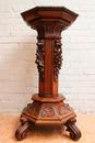 Renaissance style Pedestal in Oak, France 19th century
