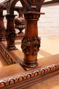 Renaissance style Table and chairs in Walnut, France 19th century