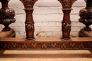 Renaissance style Table and chairs in Walnut, France 19th century