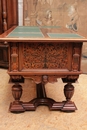 Renaissance style Desk in rosewood and ebony, Belgium 19th century