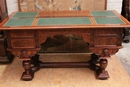 Renaissance style Desk in rosewood and ebony, Belgium 19th century