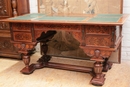 Renaissance style Desk in rosewood and ebony, Belgium 19th century