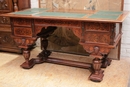 Renaissance style Desk in rosewood and ebony, Belgium 19th century