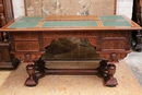 Renaissance style Desk in rosewood and ebony, Belgium 19th century