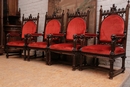Gothic style Arm chairs in Walnut, France 19th century