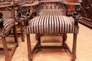 Renaissance style Arm chairs in Walnut, France 19th century