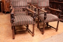 Renaissance style Arm chairs in Walnut, France 19th century