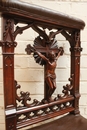 Gothic style prayer chair in Walnut, France 19th century