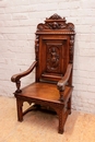 Renaissance style Arm chair in Walnut, France 19th century