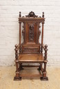 Renaissance style Arm chair in Walnut, France 19th century