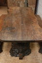 style Farm table and matching benches in elm, France 1920