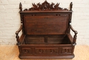 Breton style Hall Bench in Oak, France 19th century