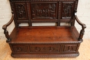 Breton style Hall Bench in Oak, France 19th century