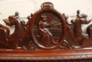 Breton style Hall Bench in Oak, France 19th century