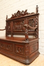 Breton style Hall Bench in Oak, France 19th century