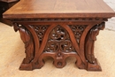 Gothic style Table in Oak, France 19th century