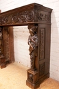 Renaissance style Fire mantle in Walnut, France 19th century