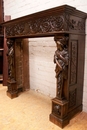 Renaissance style Fire mantle in Walnut, France 19th century