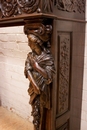 Renaissance style Fire mantle in Walnut, France 19th century