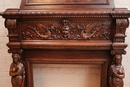 Renaissance style Fire mantle in Walnut, France 19th century