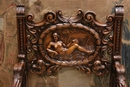 Renaissance style Arm chair in Walnut, France 19th century