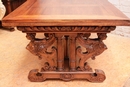 Renaissance style Table in Walnut, France 19th century