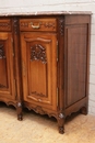 French provencal style Sideboard in walnut and marble, France 1900