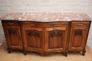 French provencal style Sideboard in walnut and marble, France 1900