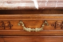 French provencal style Sideboard in walnut and marble, France 1900