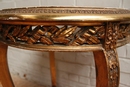 Louis XVI style Table in gilt wood & marble, France 19th century