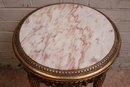 Louis XVI style Center table in gilt wood & marble, France 19th century